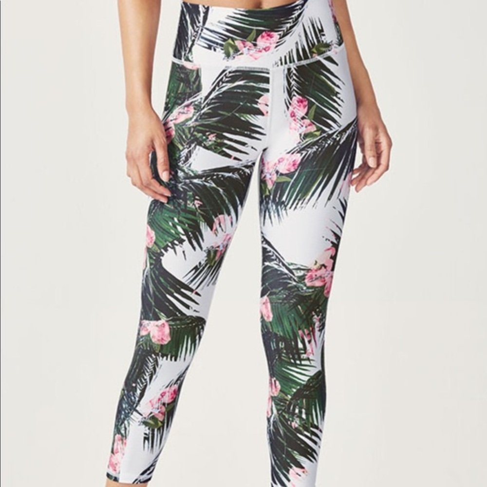 Fabletics XS High Waisted Powerhold Tropical Print